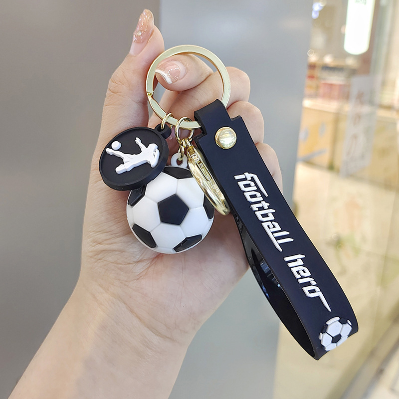 Synthetic resin plastic Eco-friendly PVC multipleFootball sports ball Keychains
