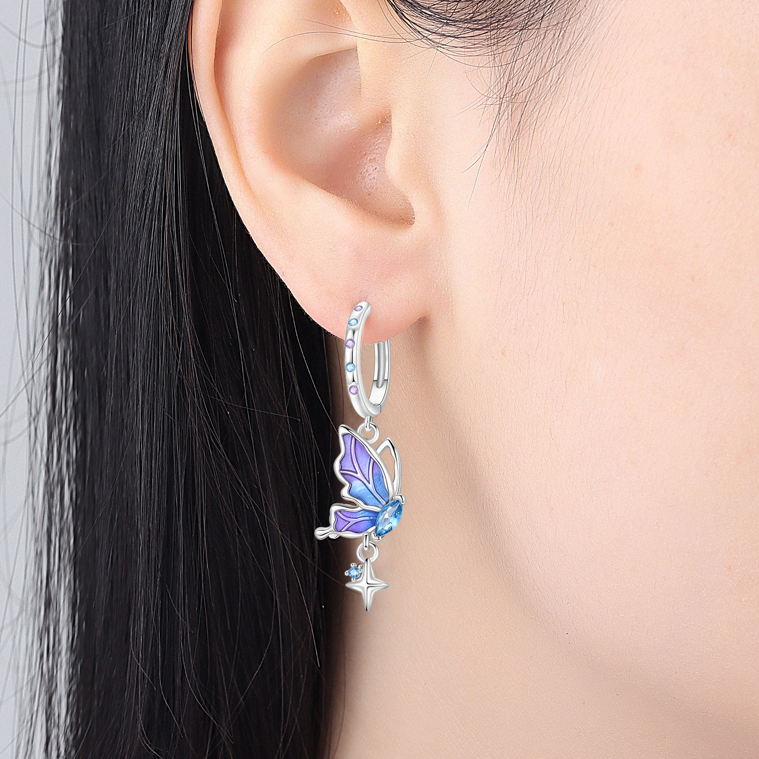 2026 S925 Pure Silver Multiple styles of  Butterfly jellyfish goldfish Zircon Earrings
