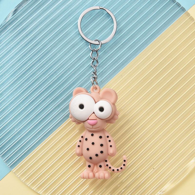 Synthetic resin plastic multiple 3D funny animal monkey lion figurine keychains