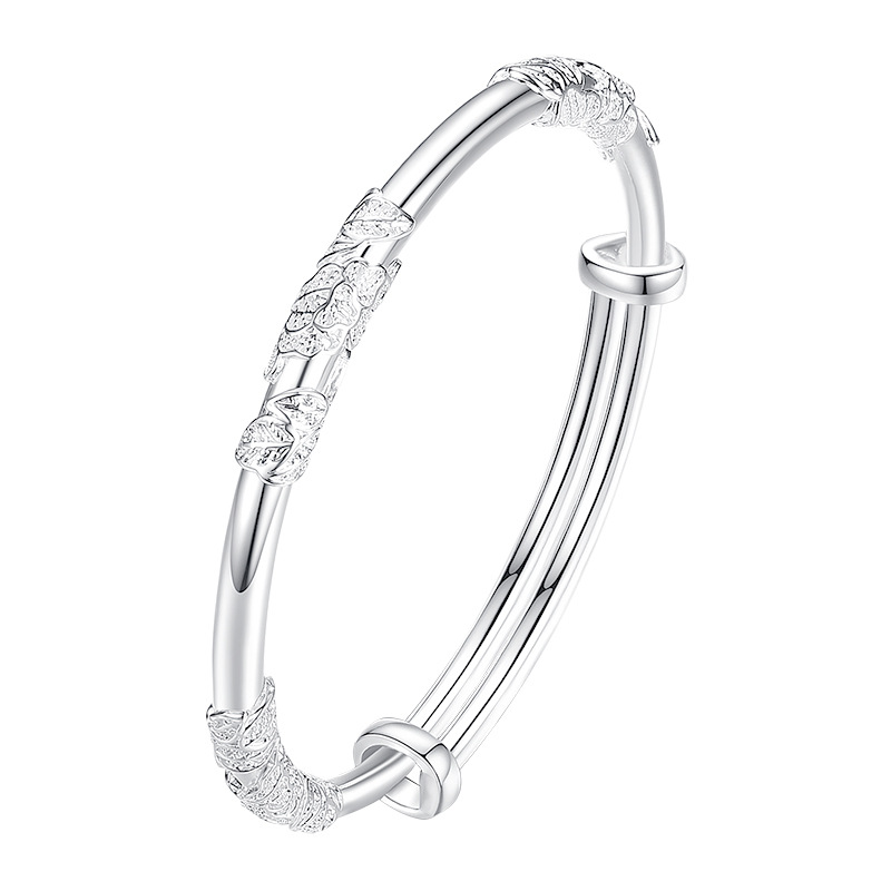 S990 23g  Filial jade leaf a riot of color Solid push-pull young bracelet