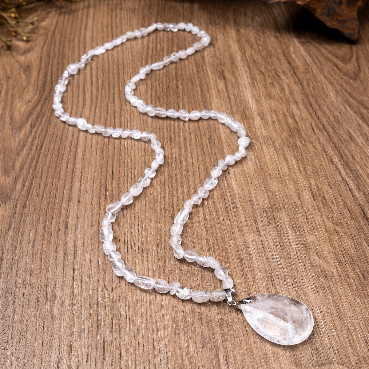Bohemian style Multiple natural Sweater chain amethyst pendant long necklace