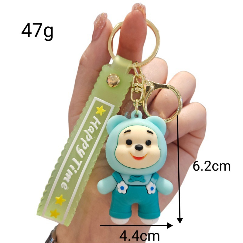 Synthetic resin plastic Eco-friendly PVC multiple Dropping Cute Bear Doll Keychains