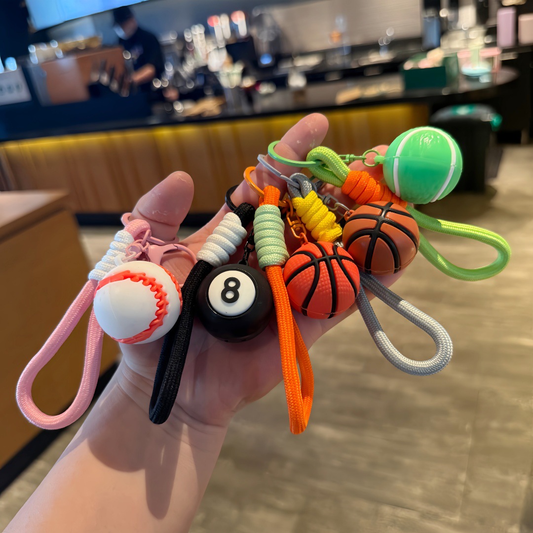 Synthetic resin plastic Eco-friendly PVC multiple Tennis baseball badminton Keychains