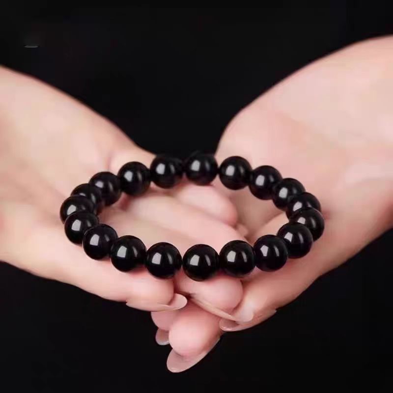 Multiple Sizes Single Circle Obsidian Natural Crystal Bracelet