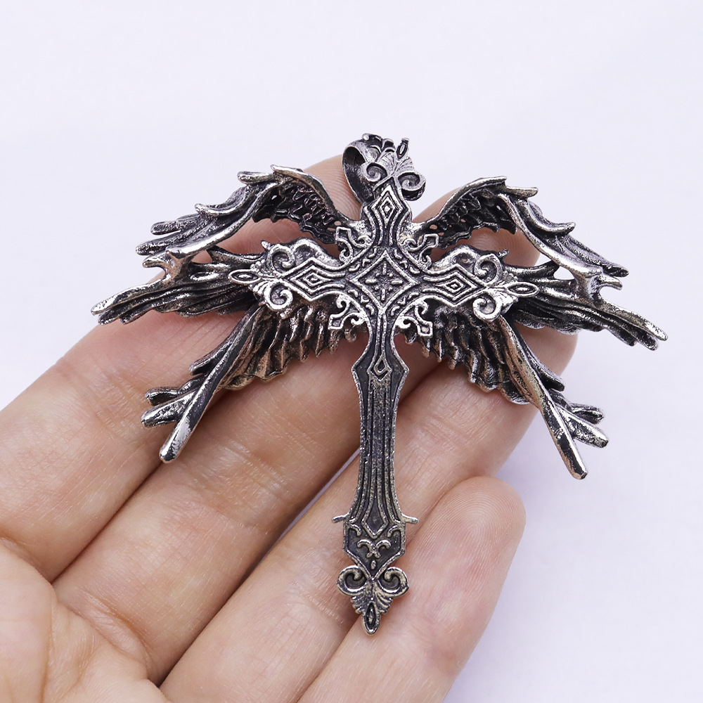 Alloy Material multiple styles 55 CM Gothic Skeleton Cross Pendant Necklace