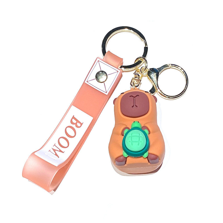 Synthetic resin plastic Eco-friendly PVC multiple 3D Cute Capibala Keychain Water Guinea Pig keychains