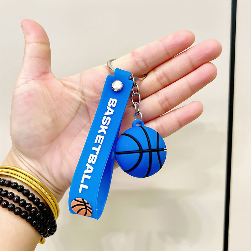 Synthetic resin plastic Eco-friendly PVC multiple Basketball sports ball Keychains