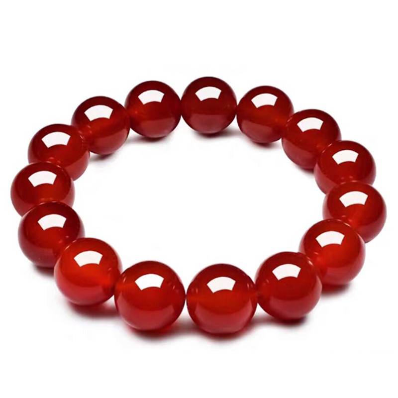 Multiple Sizes Single Circle red agate Natural Crystal Bracelet