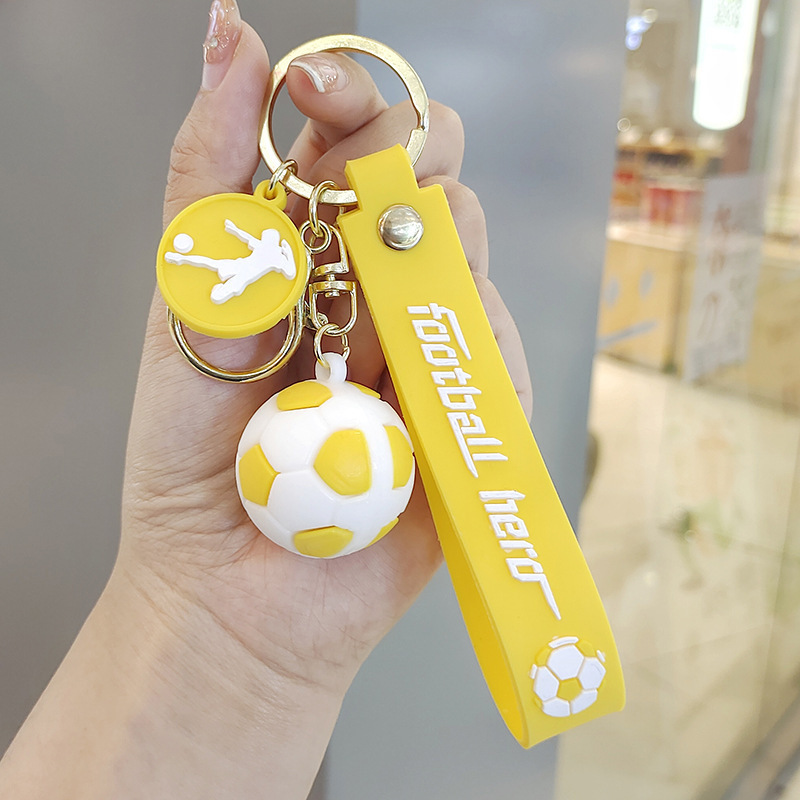 Synthetic resin plastic Eco-friendly PVC multipleFootball sports ball Keychains