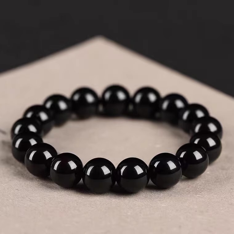 Multiple Sizes Single Circle Obsidian Natural Crystal Bracelet