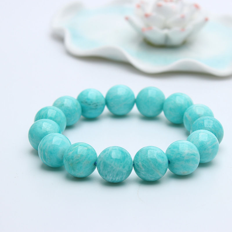 Multiple Sizes Single Circle Blue green Tianhe stone Natural Crystal Bracelet