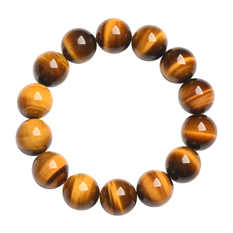Multiple Sizes Single Circle Yellow tiger eye stone Natural Crystal Bracelet