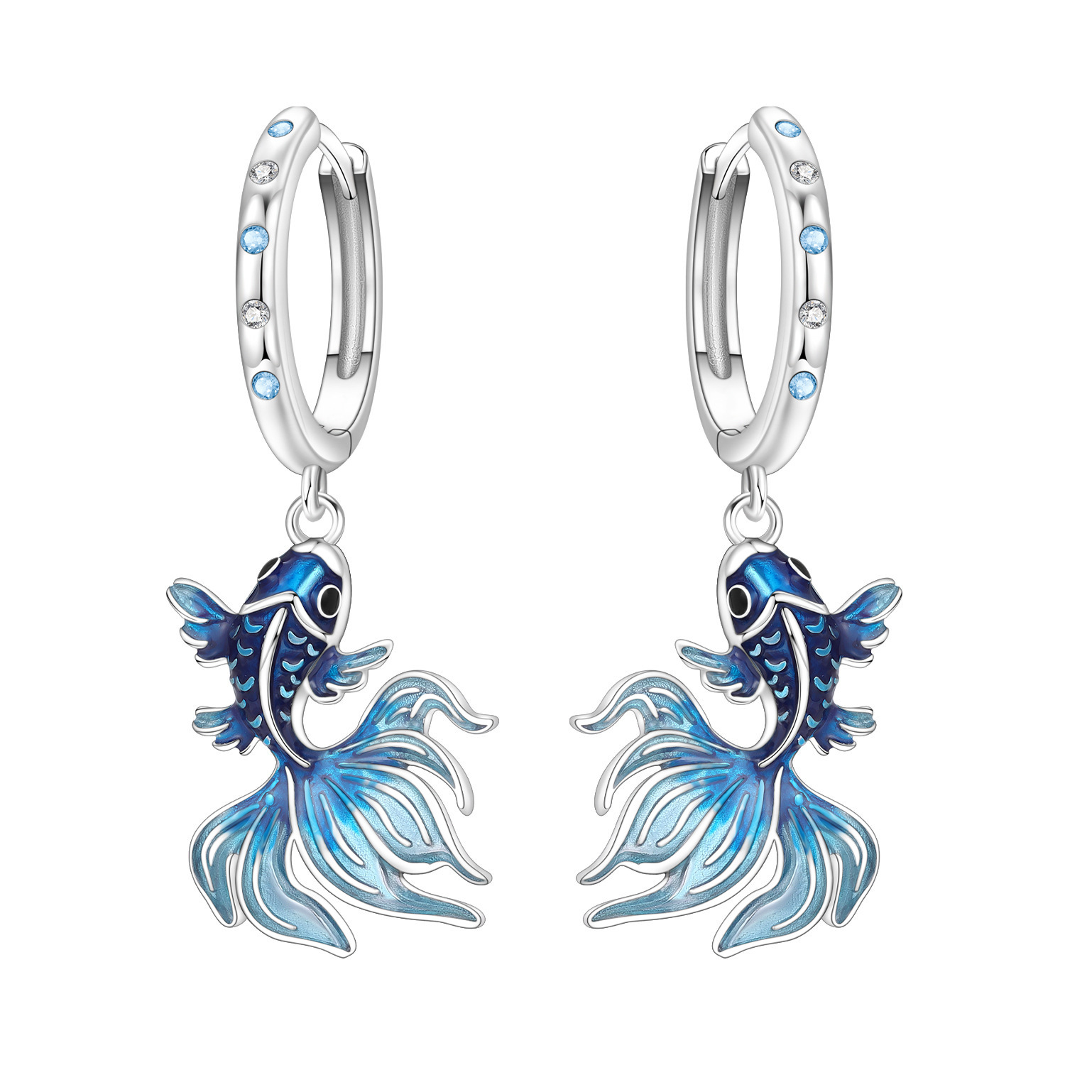 2026 S925 Pure Silver Multiple styles of  Butterfly jellyfish goldfish Zircon Earrings