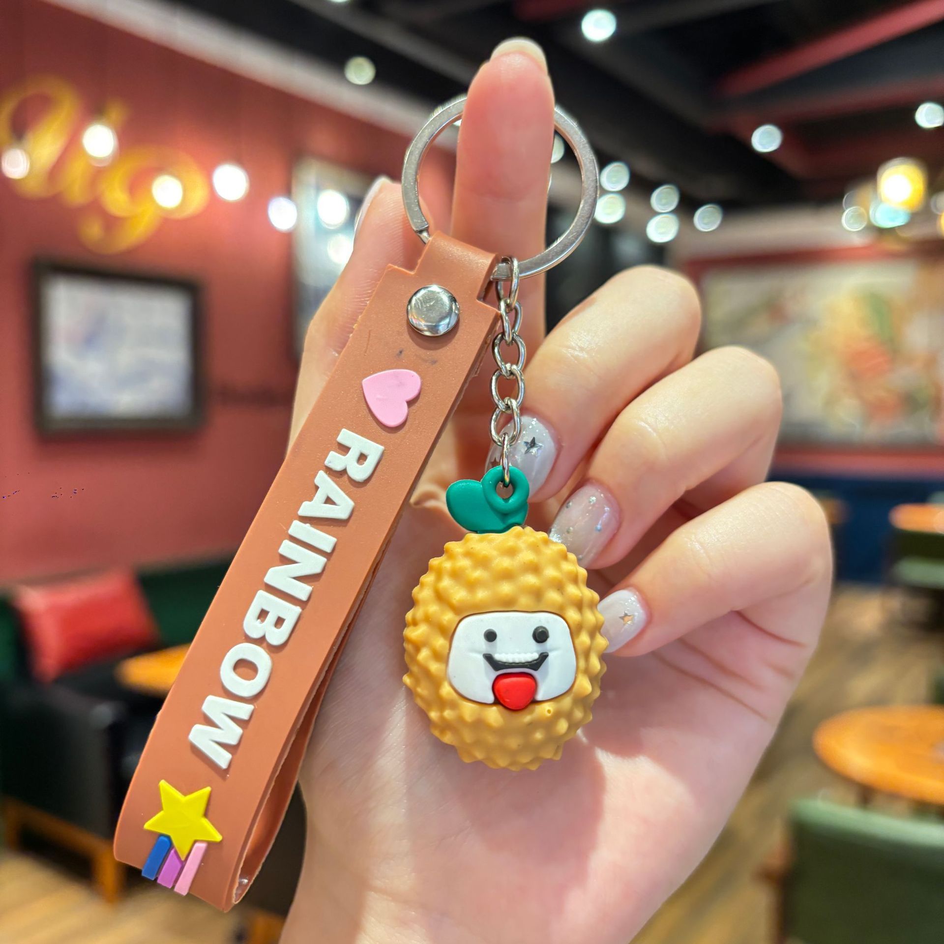 Synthetic resin plastic Eco-friendly PVC multiple simulation watermelon grape fruit shape keychains