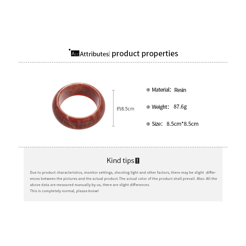 Multiple acrylic resin material Wide version dyed resin bracelet