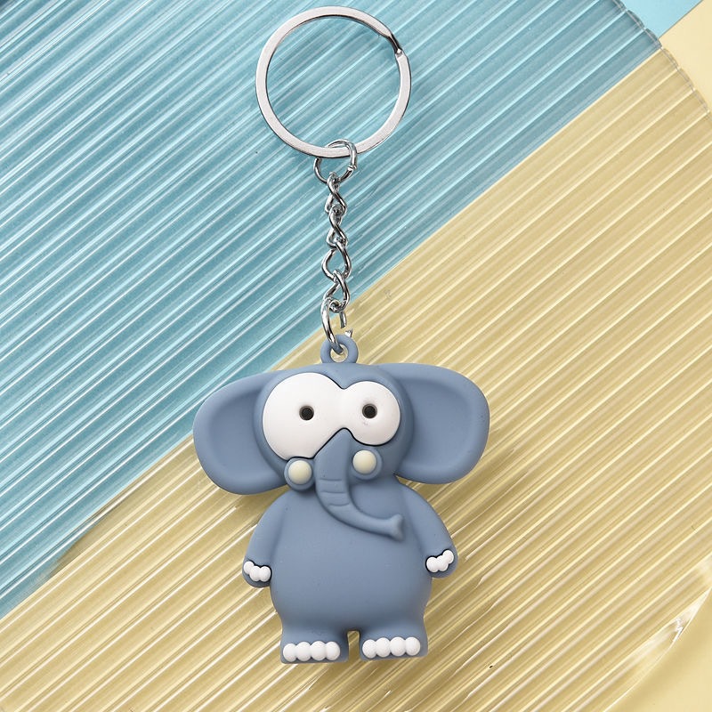 Synthetic resin plastic multiple 3D funny animal monkey lion figurine keychains