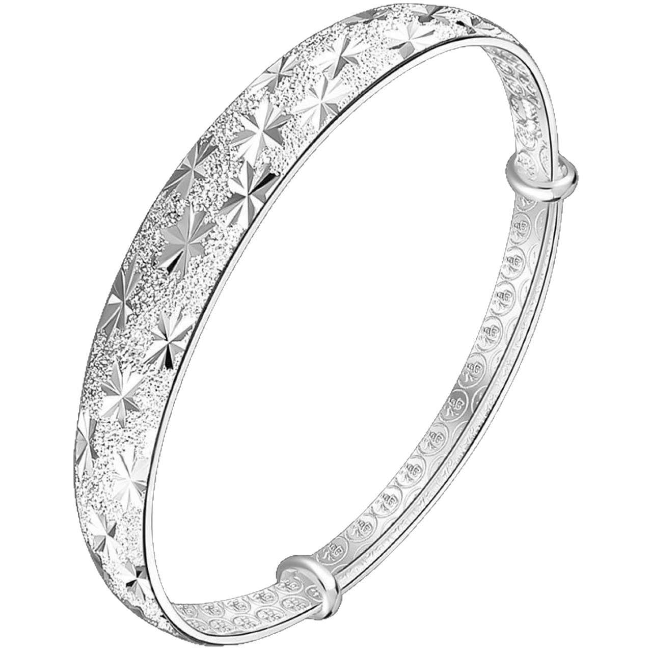 S990 18g Pure silver Starry Sky Push Pull Bracelet