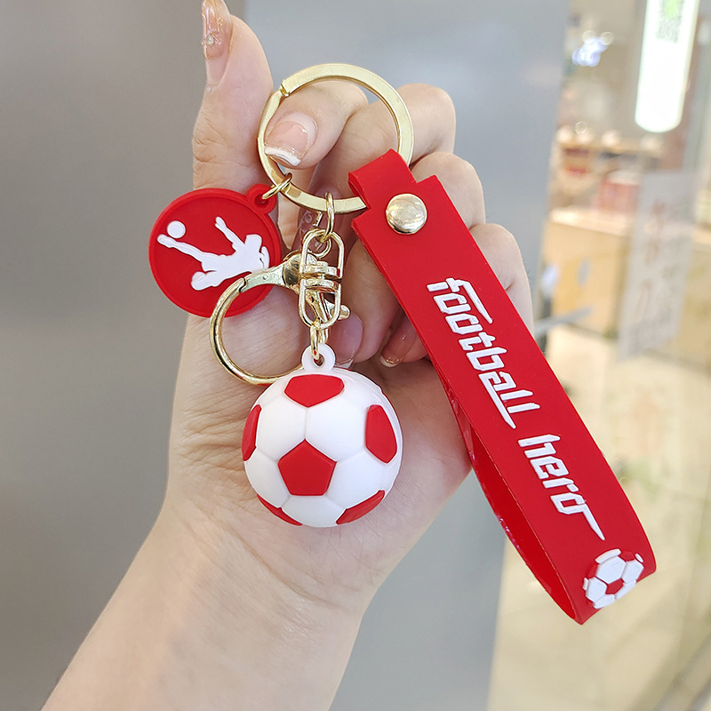Synthetic resin plastic Eco-friendly PVC multipleFootball sports ball Keychains