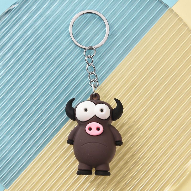 Synthetic resin plastic multiple 3D funny animal monkey lion figurine keychains