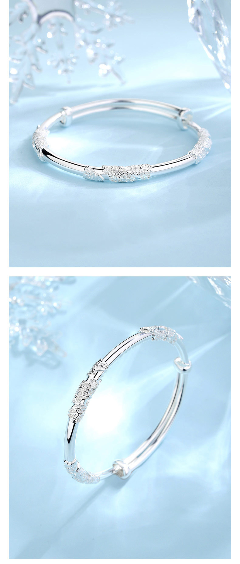 S990 23g  Filial jade leaf a riot of color Solid push-pull young bracelet