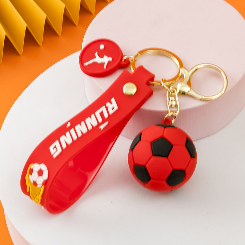 Synthetic resin plastic Eco-friendly PVC multipleFootball sports ball Keychains