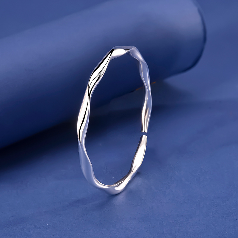 S990 22g Pure silver Endless Love M ö bius Opening Bracelet