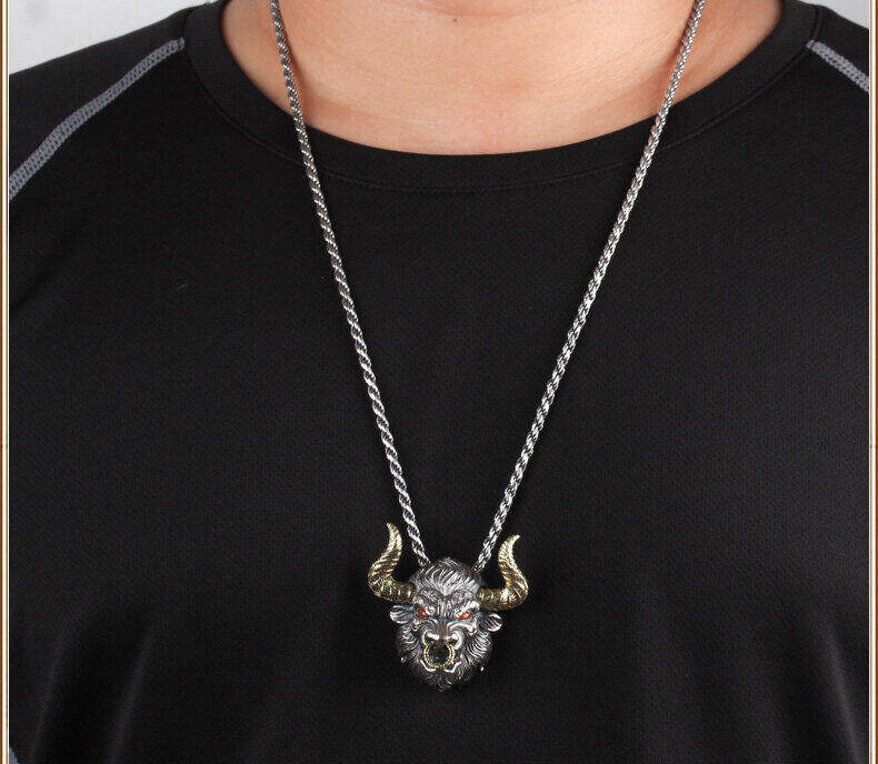 Alloy Material multiple styles 55 CM Mighty Bull Head Pendant Necklace