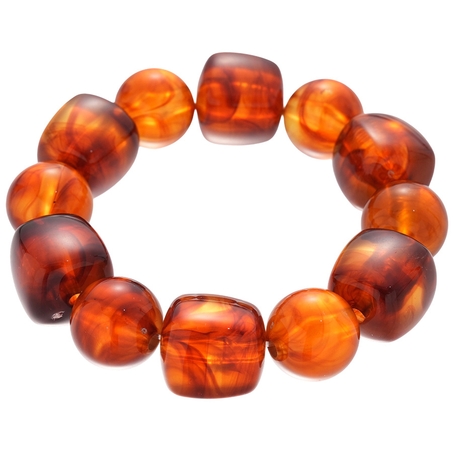 Multiple acrylic resin material geometric irregular circular bead bracelets
