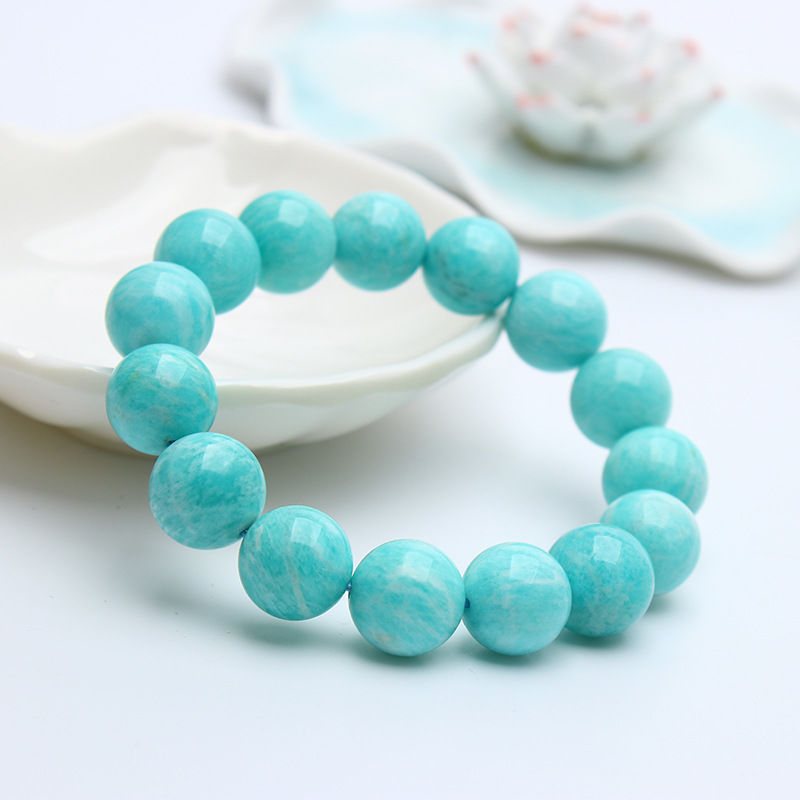 Multiple Sizes Single Circle Blue green Tianhe stone Natural Crystal Bracelet