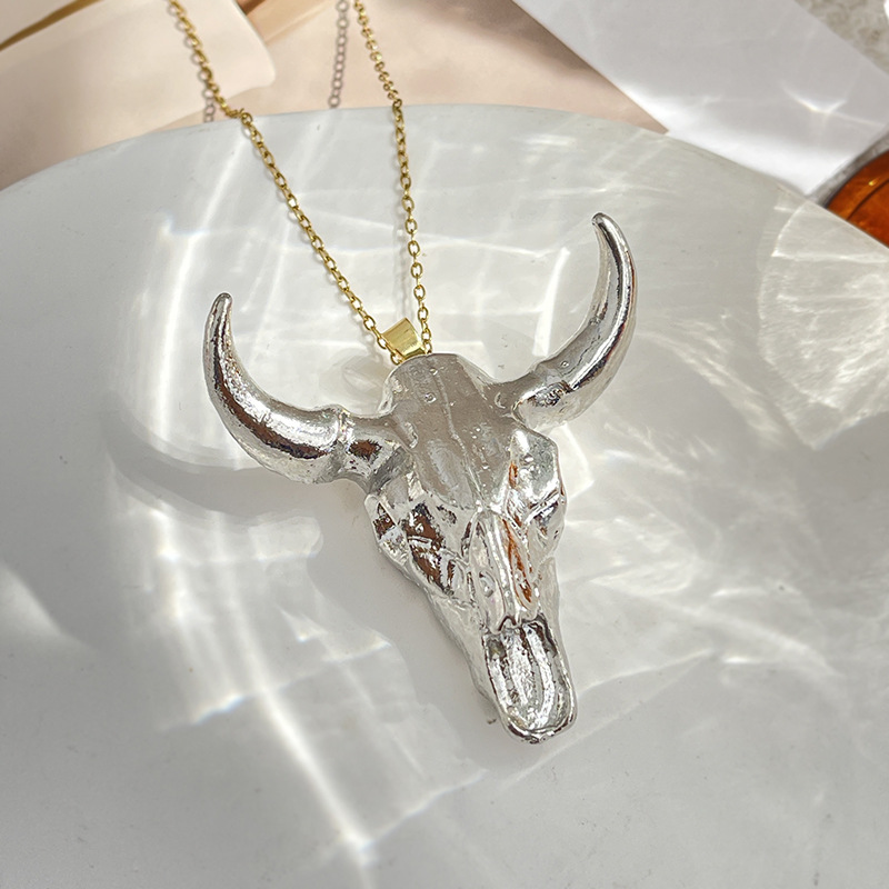 Alloy Material multiple styles 55 CM Mighty Bull Head Pendant Necklace