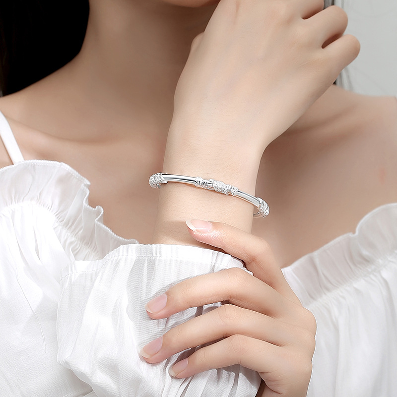 S990 23g  Filial jade leaf a riot of color Solid push-pull young bracelet