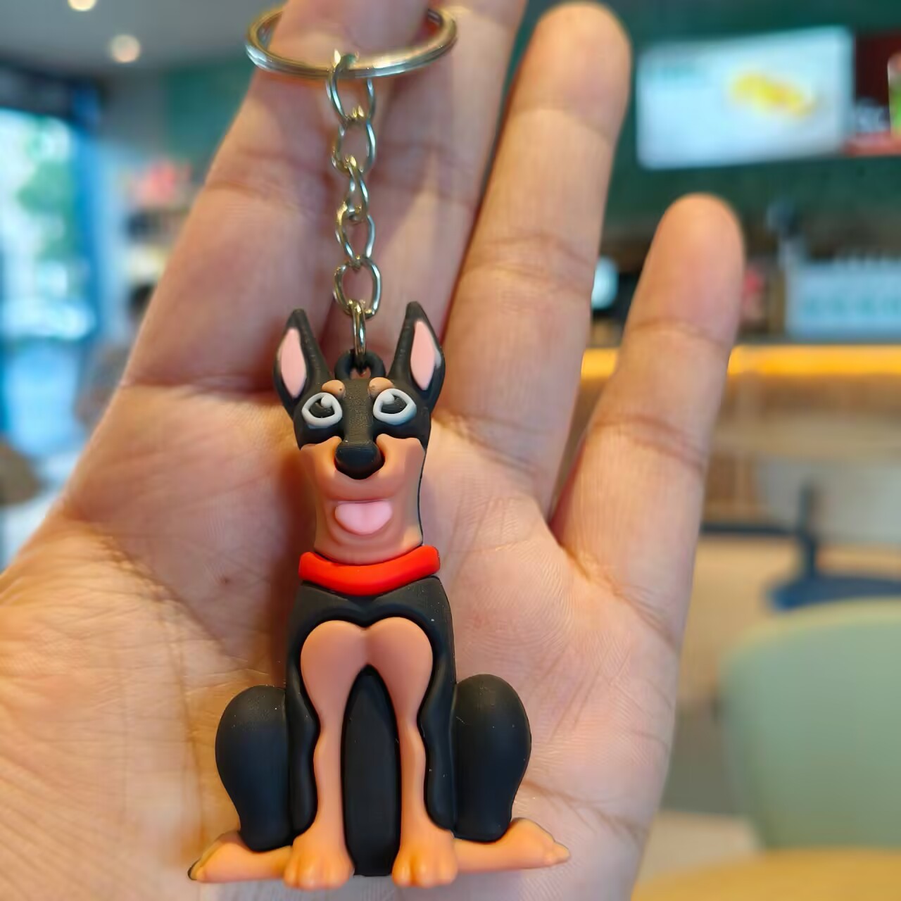 Synthetic resin plastic Eco-friendly PVC multiple  Cartoon Sitting Puppy Kirky Teddy 3D Doll Keychains