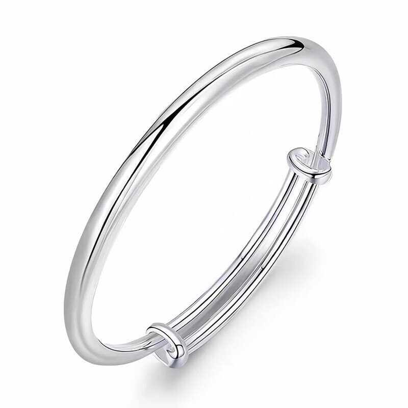 S990 20g Simple push-pull smooth plain circle round stick bracelet