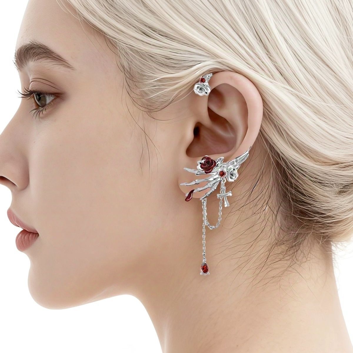 Alloy Material multiple styles 1 pair of Zircon Exaggerated animal designs without ear holes ear clips ear hooks