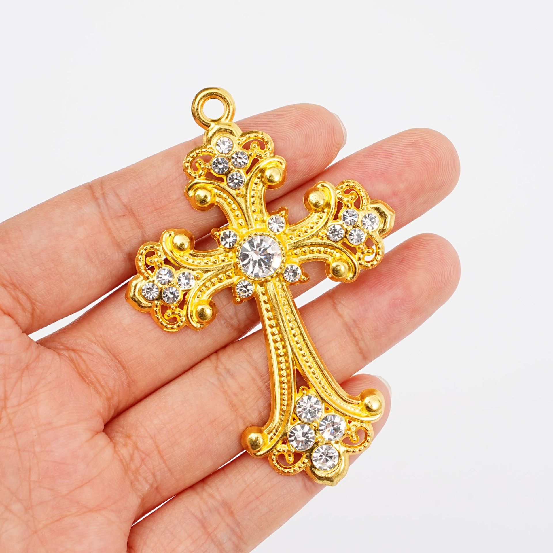 Alloy Material multiple styles 55 CM Gothic Skeleton Cross Pendant Necklace