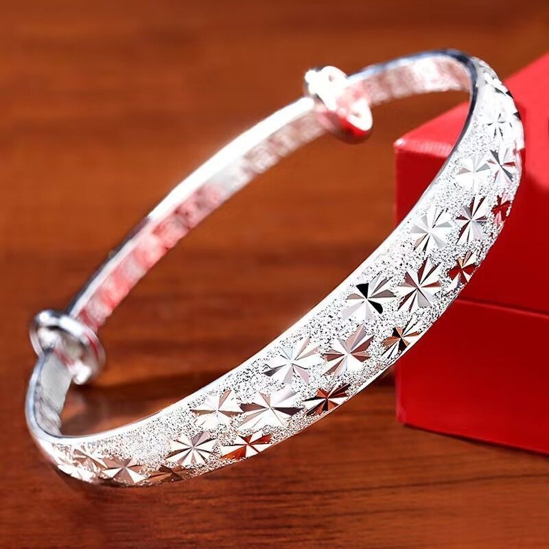 S990 18g Pure silver Starry Sky Push Pull Bracelet