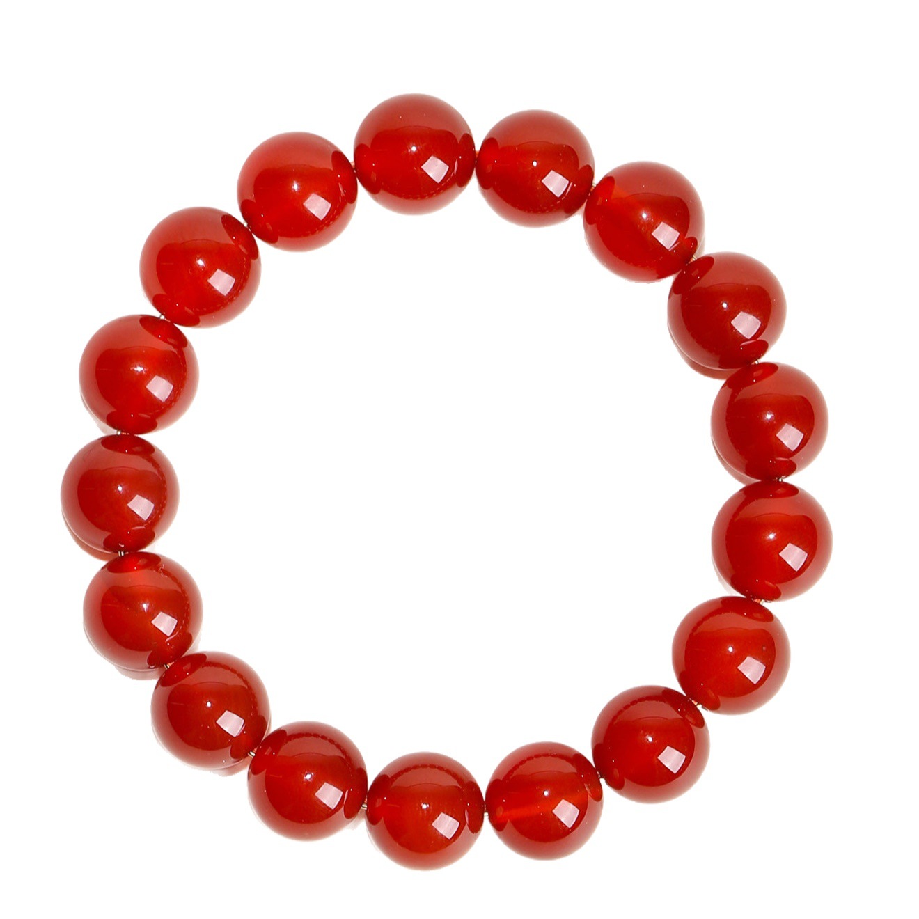Multiple Sizes Single Circle red agate Natural Crystal Bracelet