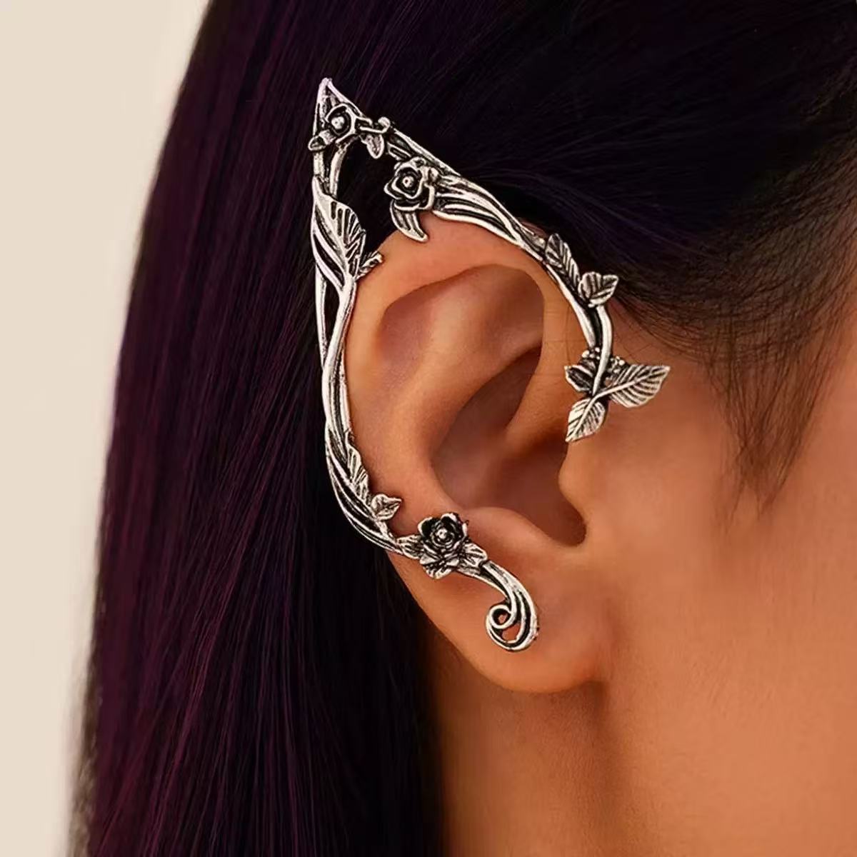 Alloy Material multiple styles 1 pair of Zircon Exaggerated animal designs without ear holes ear clips ear hooks