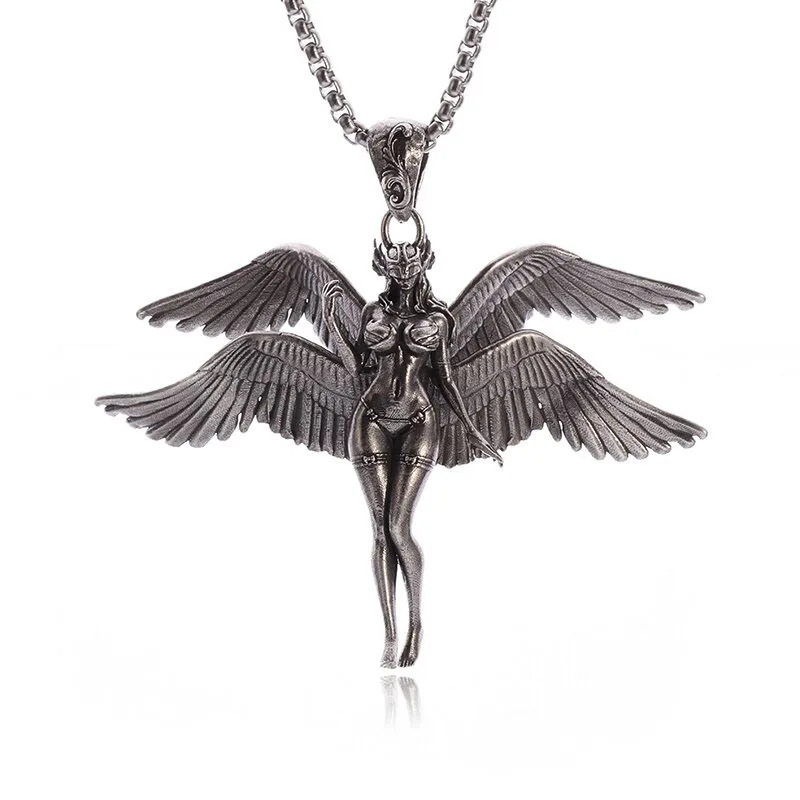 Alloy Material multiple styles 60CM angel wings Pendant Necklace