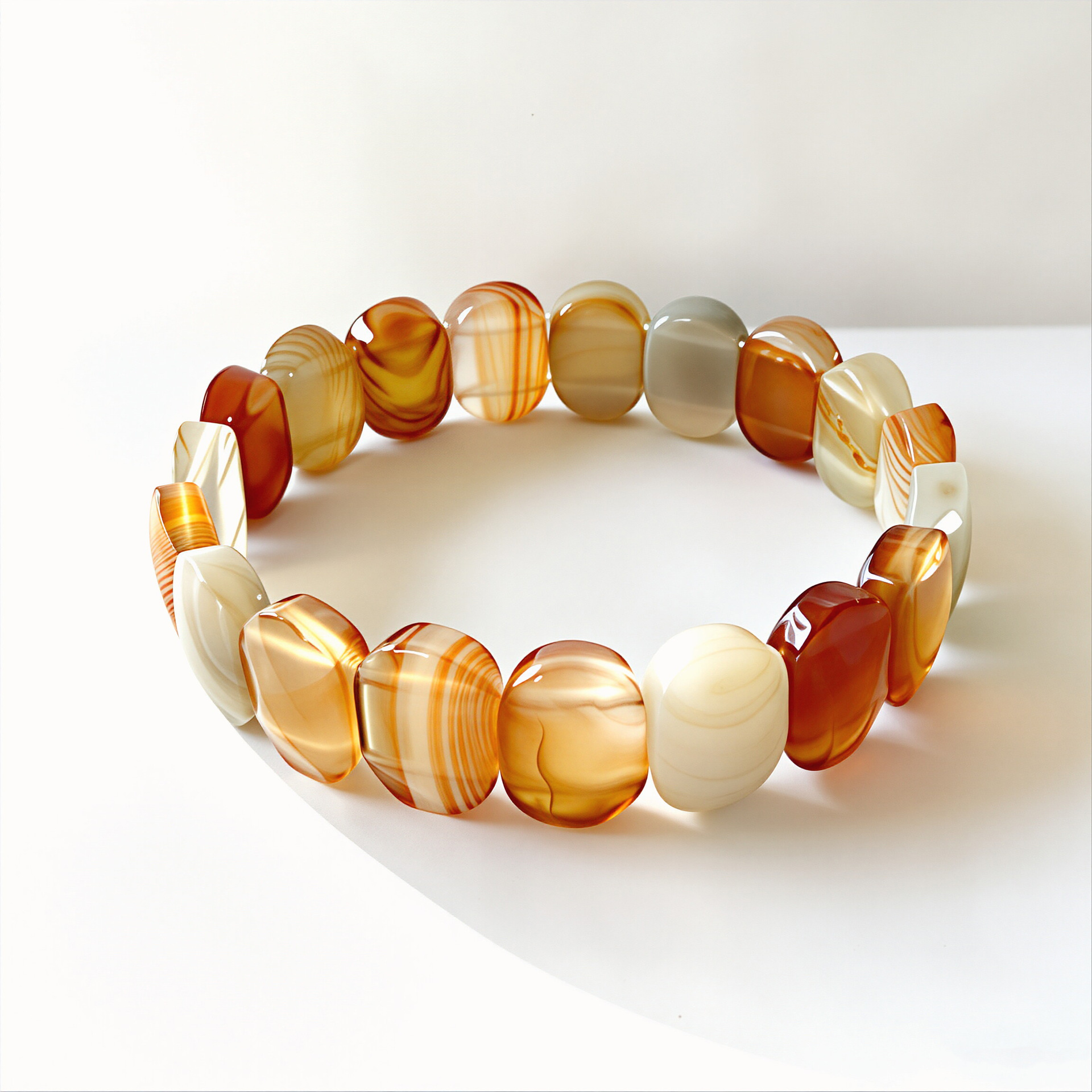 Bohemian style hand polished crystal Multiple natural crystal bracelets with oval cut bracelets