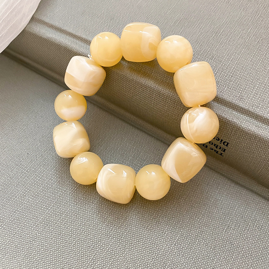 Multiple acrylic resin material geometric irregular circular bead bracelets