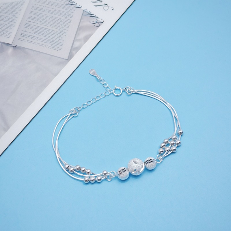 S925 4.15g 15cm+ 3.8cm extended chain sterling silver star bracelet for women