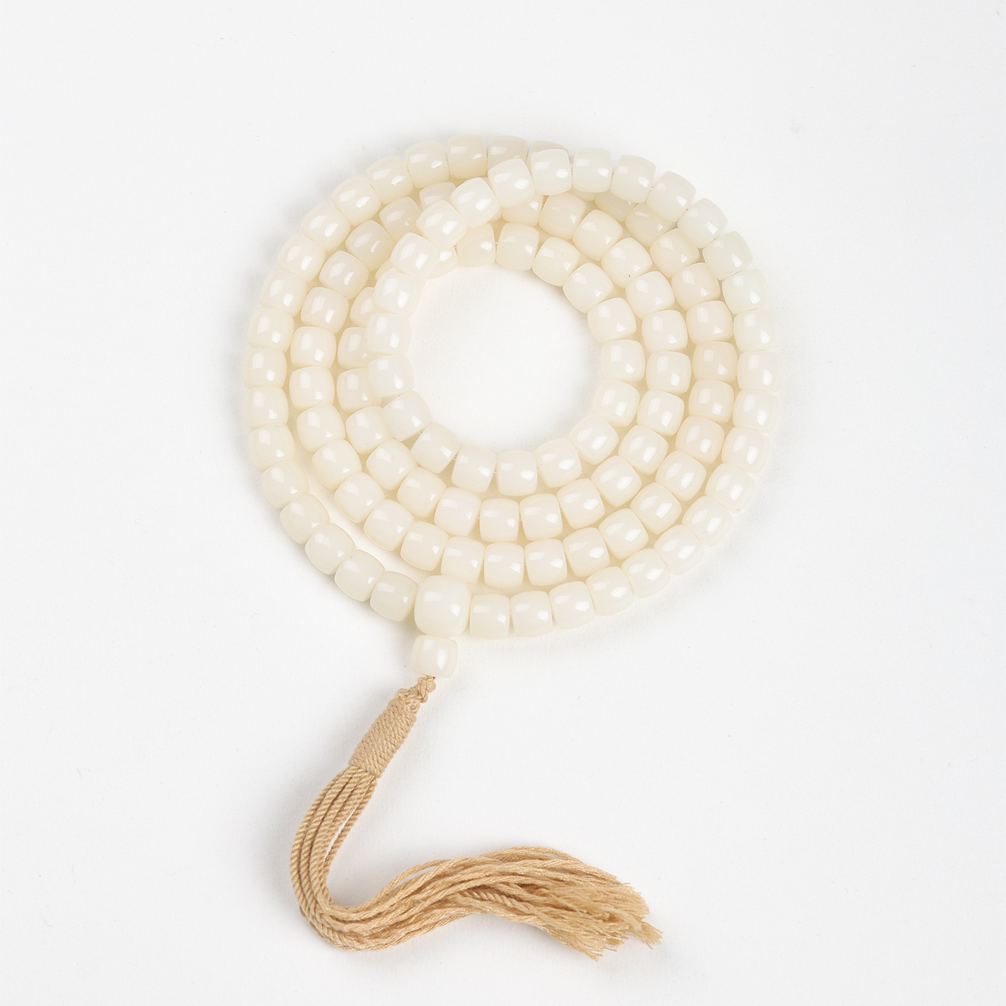 National style cultural toys white jade bodhi root Buddha bead bracelet