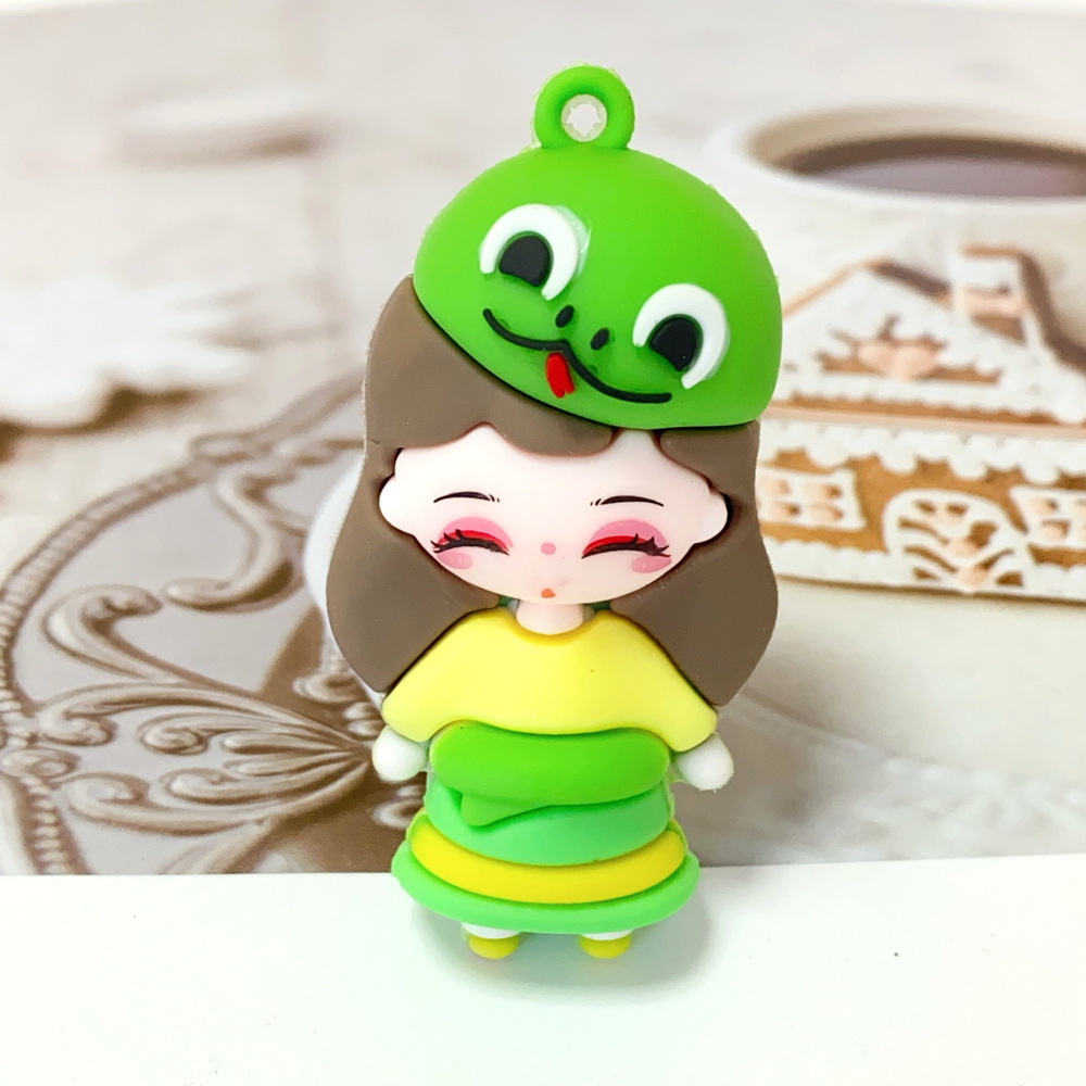 Synthetic resin plastic Eco-friendly PVC multiple Ancient Tang style dress for young ladies Keychains