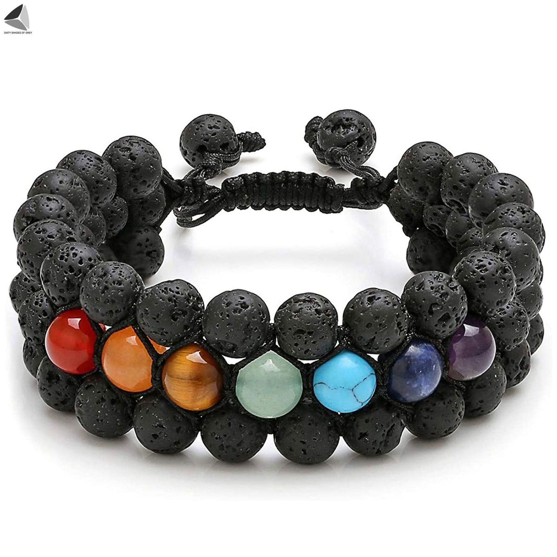 Multi color alloy 10MM agate+tiger eye+hematite crystal stone bracelet
