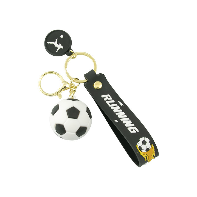 Synthetic resin plastic Eco-friendly PVC multipleFootball sports ball Keychains