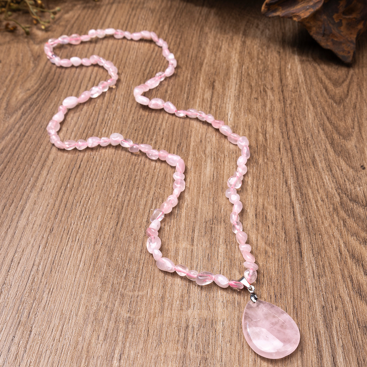 Bohemian style Multiple natural Sweater chain amethyst pendant long necklace
