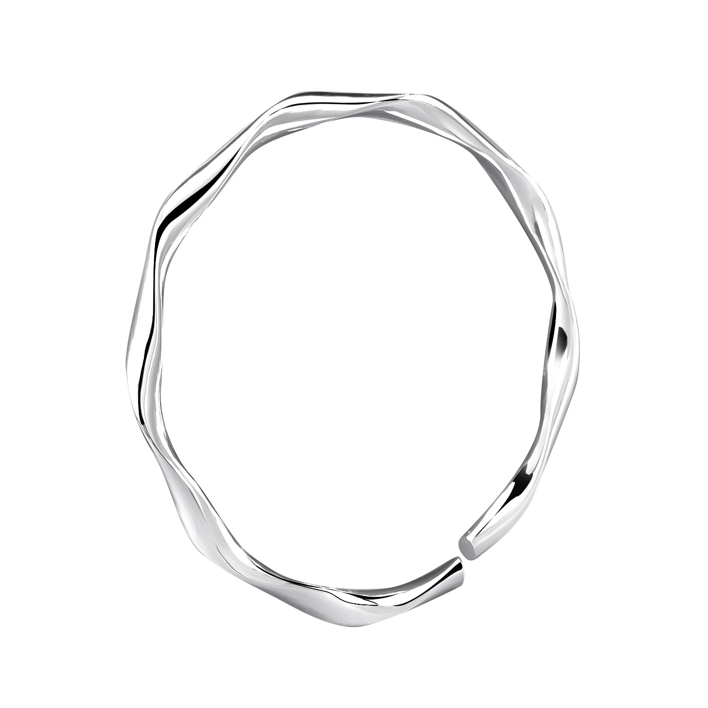 S990 22g Pure silver Endless Love M ö bius Opening Bracelet