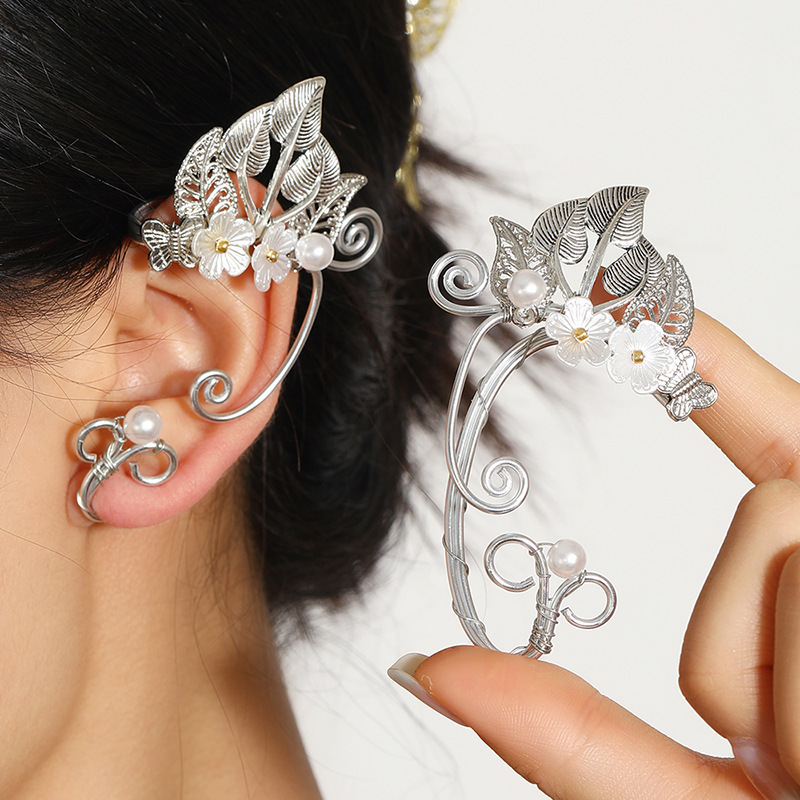 [Copy]Alloy Material multiple styles 1 pair of Zircon Elf Leaf without ear holes ear clips ear hooks