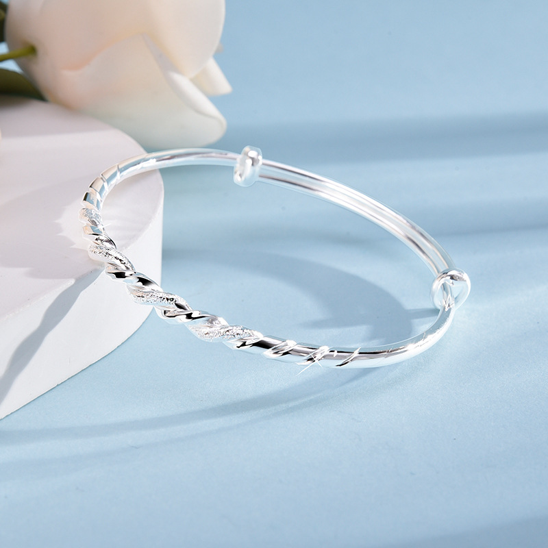 S990 16g Pure silver Turning the Peak Road to Push Pull Bracelet